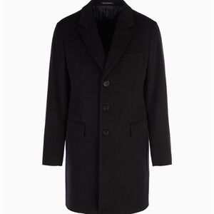 Emporio Armani Black Coat Luxurious 100% Cashmere